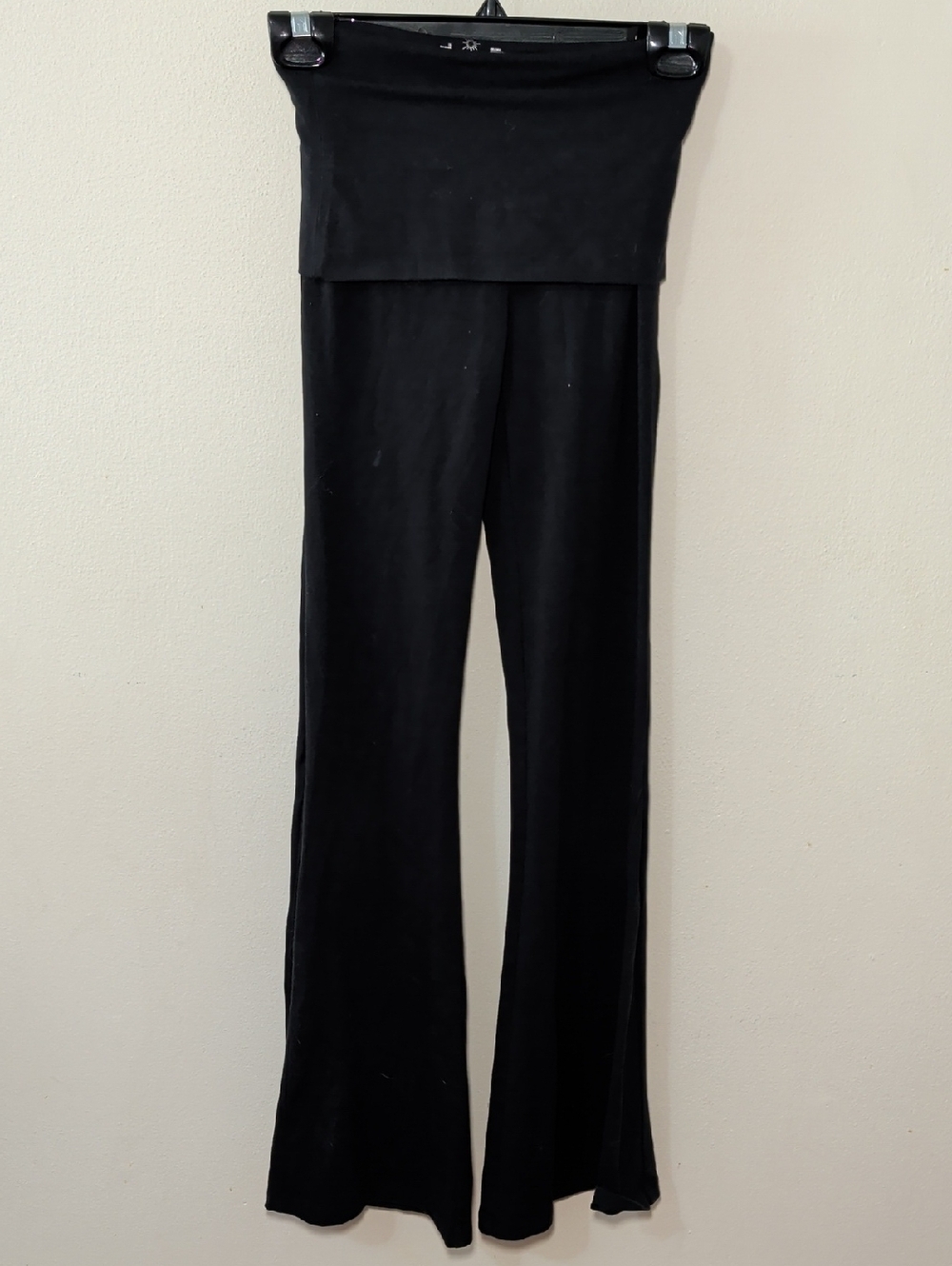 Aerie Offline OG Foldover Super Flare Hi-Rise Black Athleisure Women's Size XS